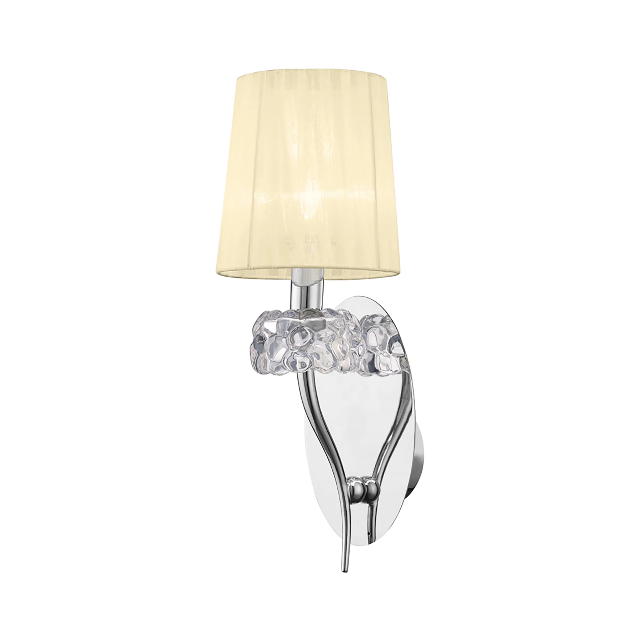 Loewe Polished Chrome-Cream Wall Lights Mantra Armed Wall Lights